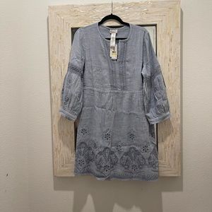 Tommy Bahama st. Lucia split neck dress in billowy blue brand new!